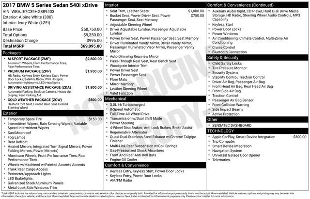2017 BMW 540i xDrive