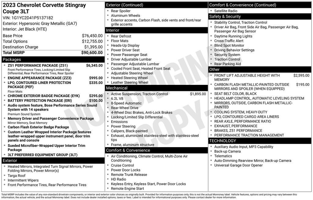 2023 Chevrolet Corvette Stingray 3LT