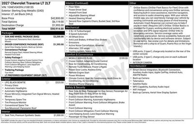 2027 Chevrolet Traverse LT