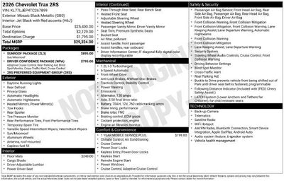 2026 Chevrolet Trax 2RS