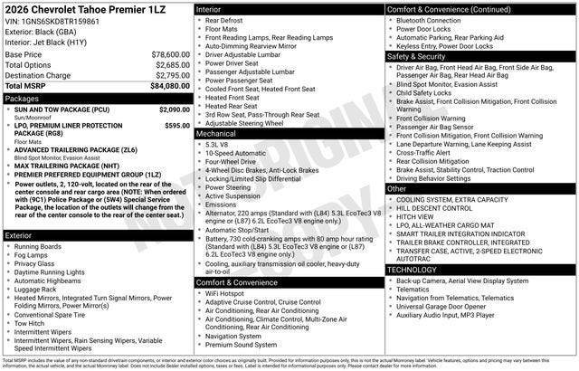 2026 Chevrolet Tahoe Premier